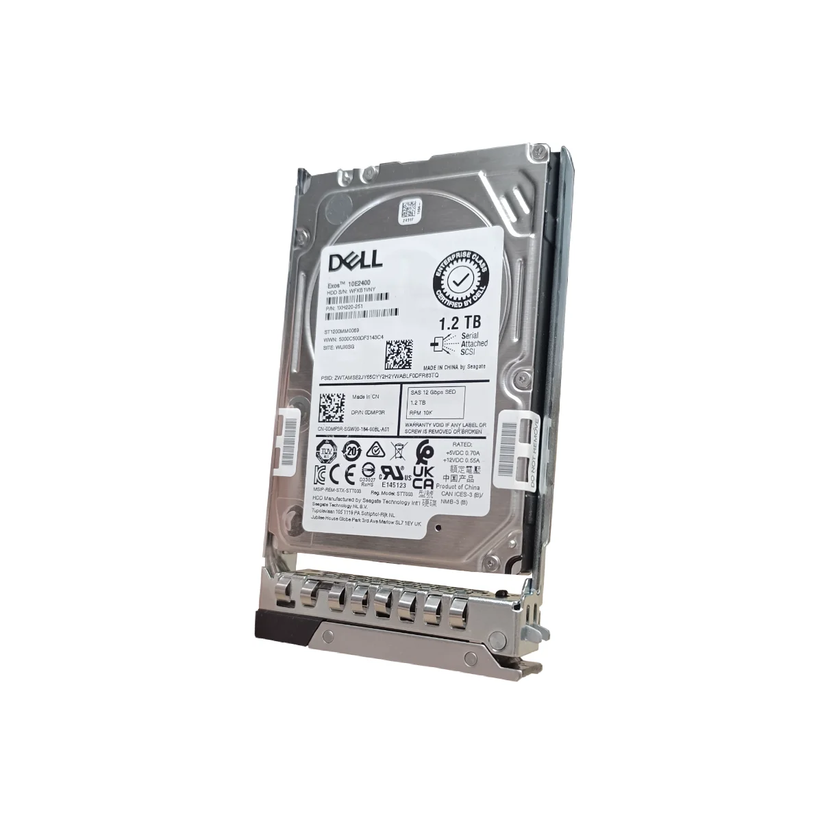 Dell 1,2TB 2,5" 10k SAS ST1200MM0069 1XH220-251 0DMP3R DMP3R + ficka DXD9H