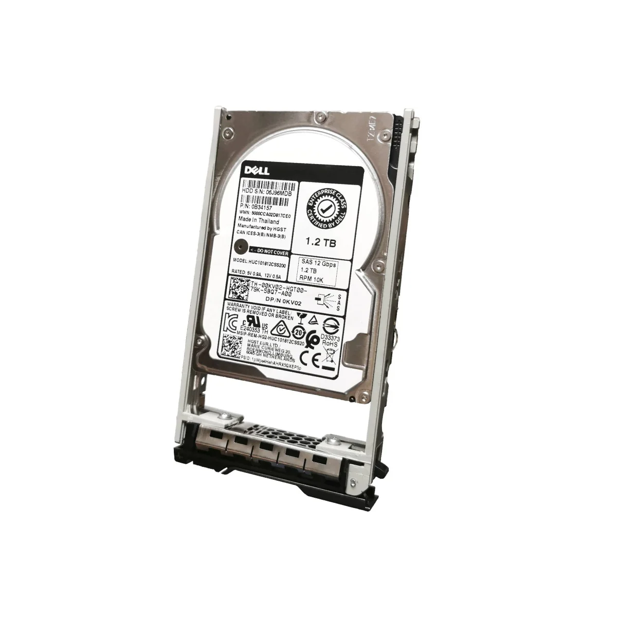 Dell 1,2TB 2,5" 10k SAS HUC101812CSS200 00KV02 0KV02  + ficka 08FKXC
