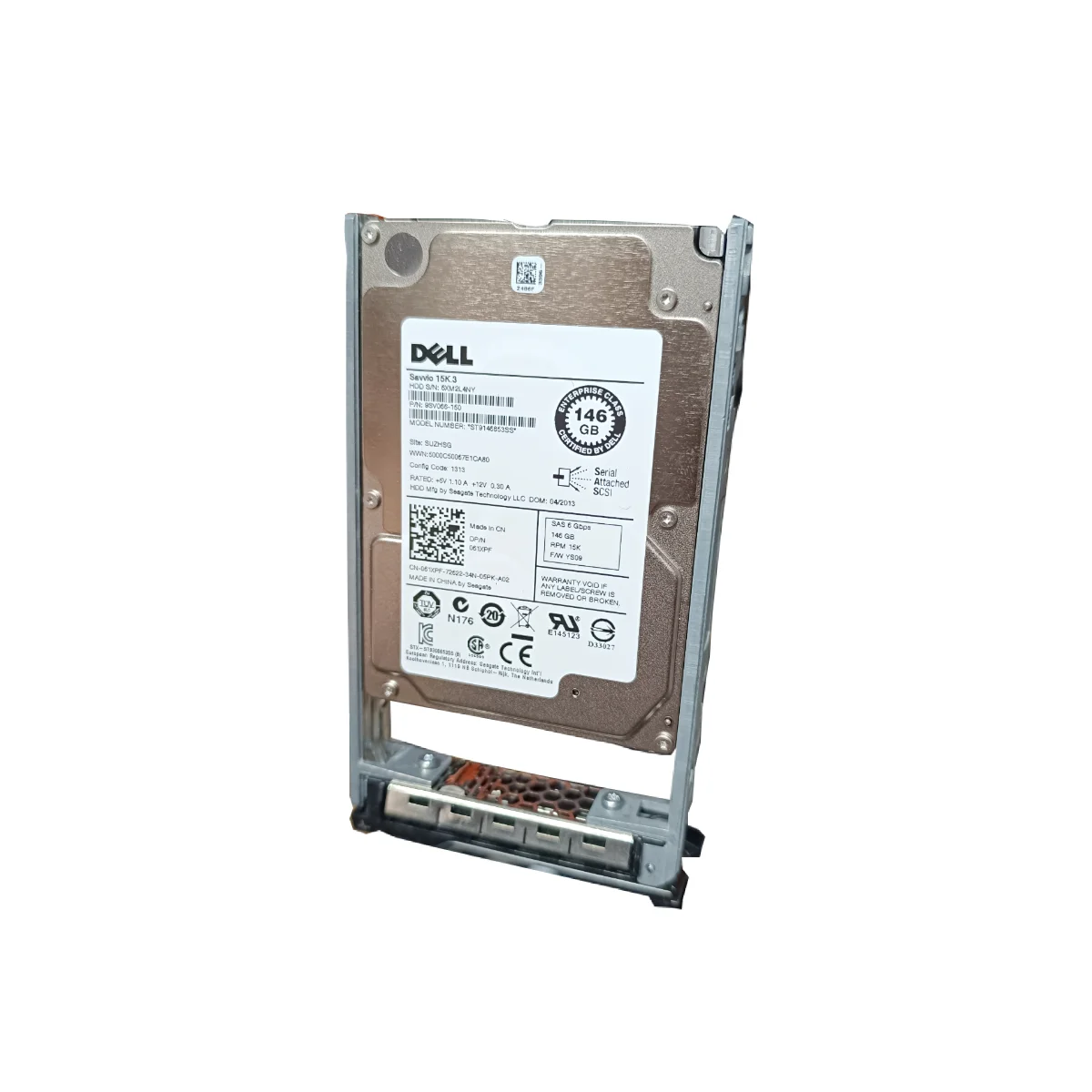 Dell 146GB 2,5" 15k SAS ST9146853SS 061XPF 61XPF + ficka 0KG7NR