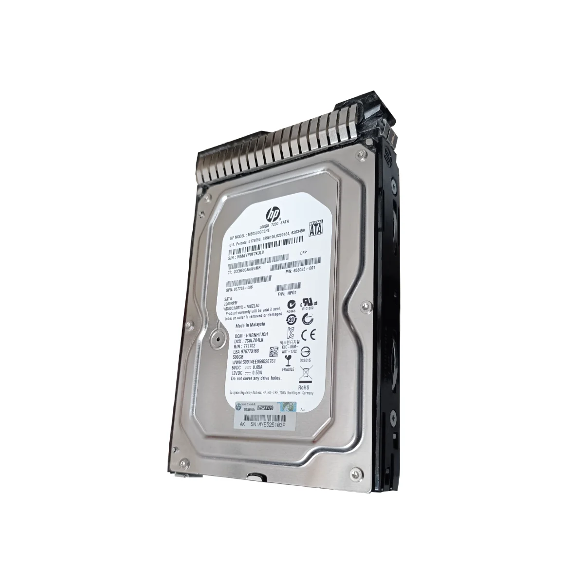 HP 500GB 3,5" 7,2k SATA MB0500GCEHE 658083-001 + ficka 651314-001