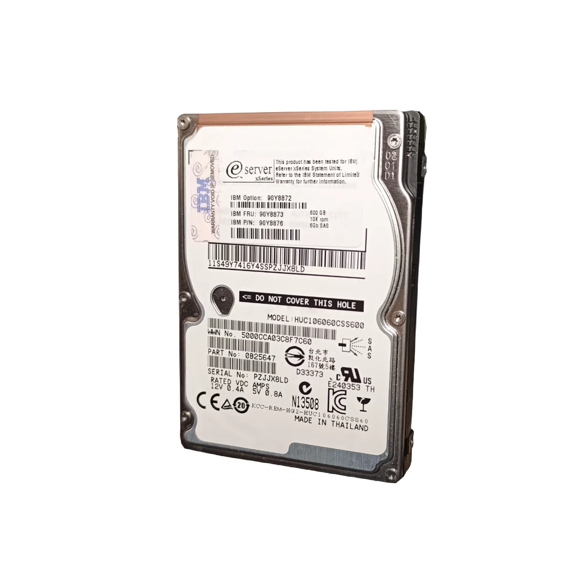 IBM 600GB 2,5" 10k SAS HUC106060CSS600 0B25647 90Y8873