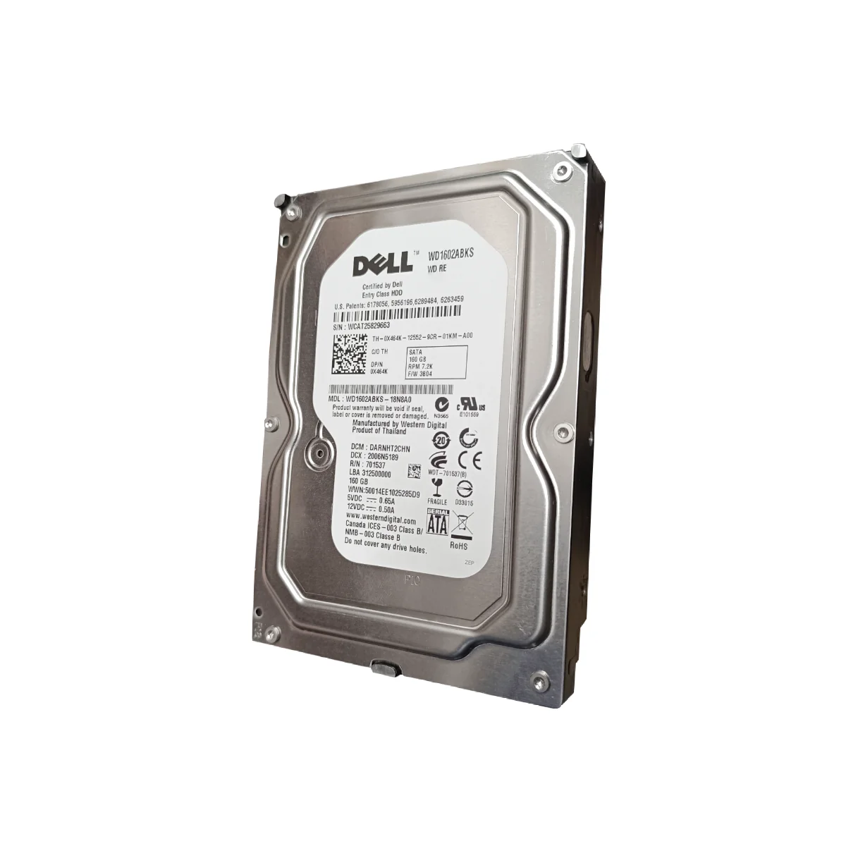 Dell 160GB 3,5" 7,2k SATA WD1602ABKS 0X464K X464K