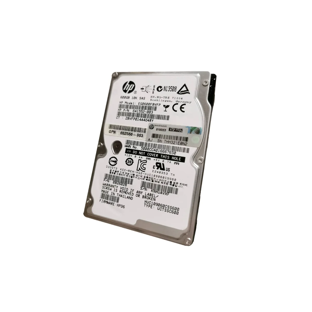 HP 600GB 2,5" 10k SAS EG0600FBVFP 641552-003 0B26028