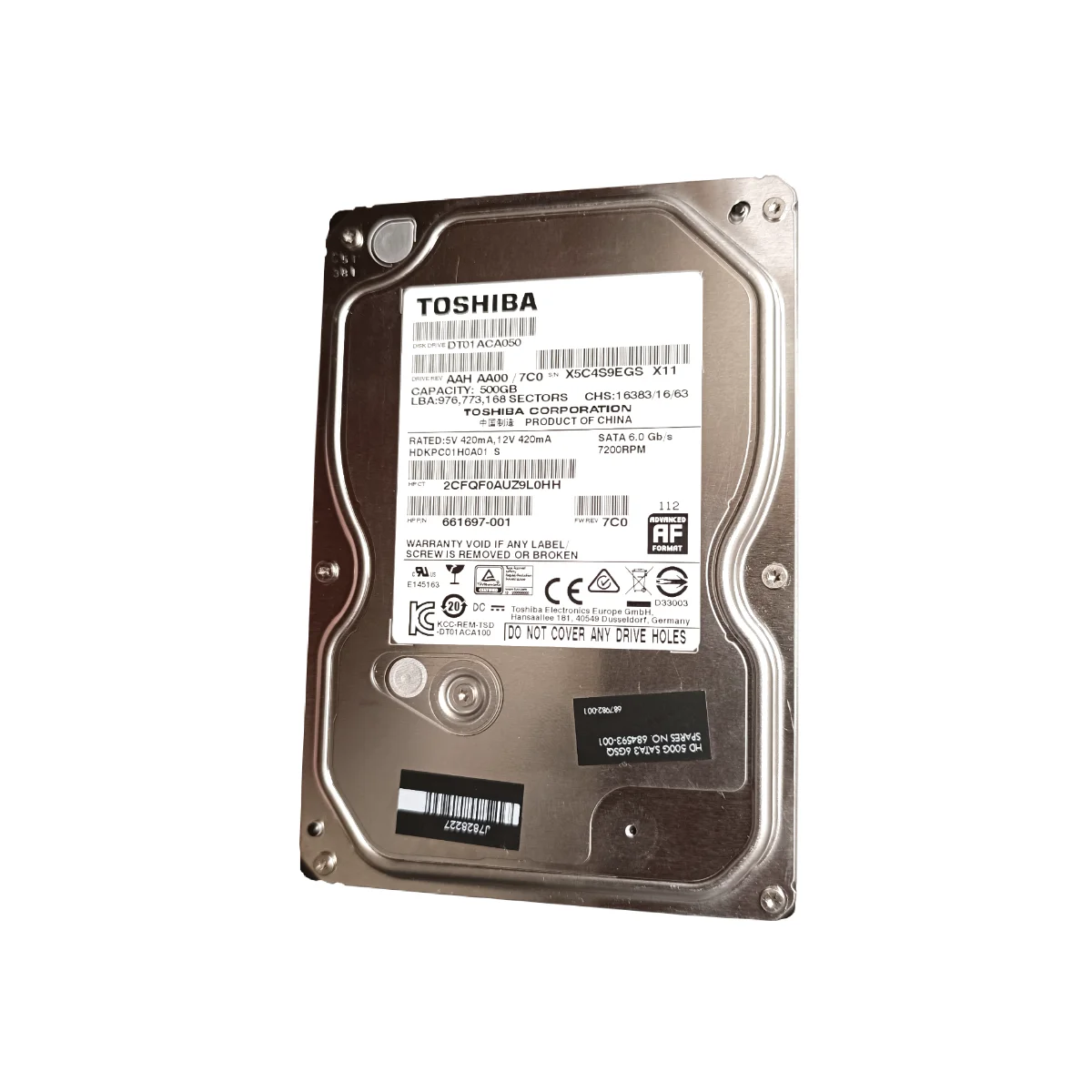 Toshiba 500GB 3,5" 7,2k SATA DT01ACA050 684593-001