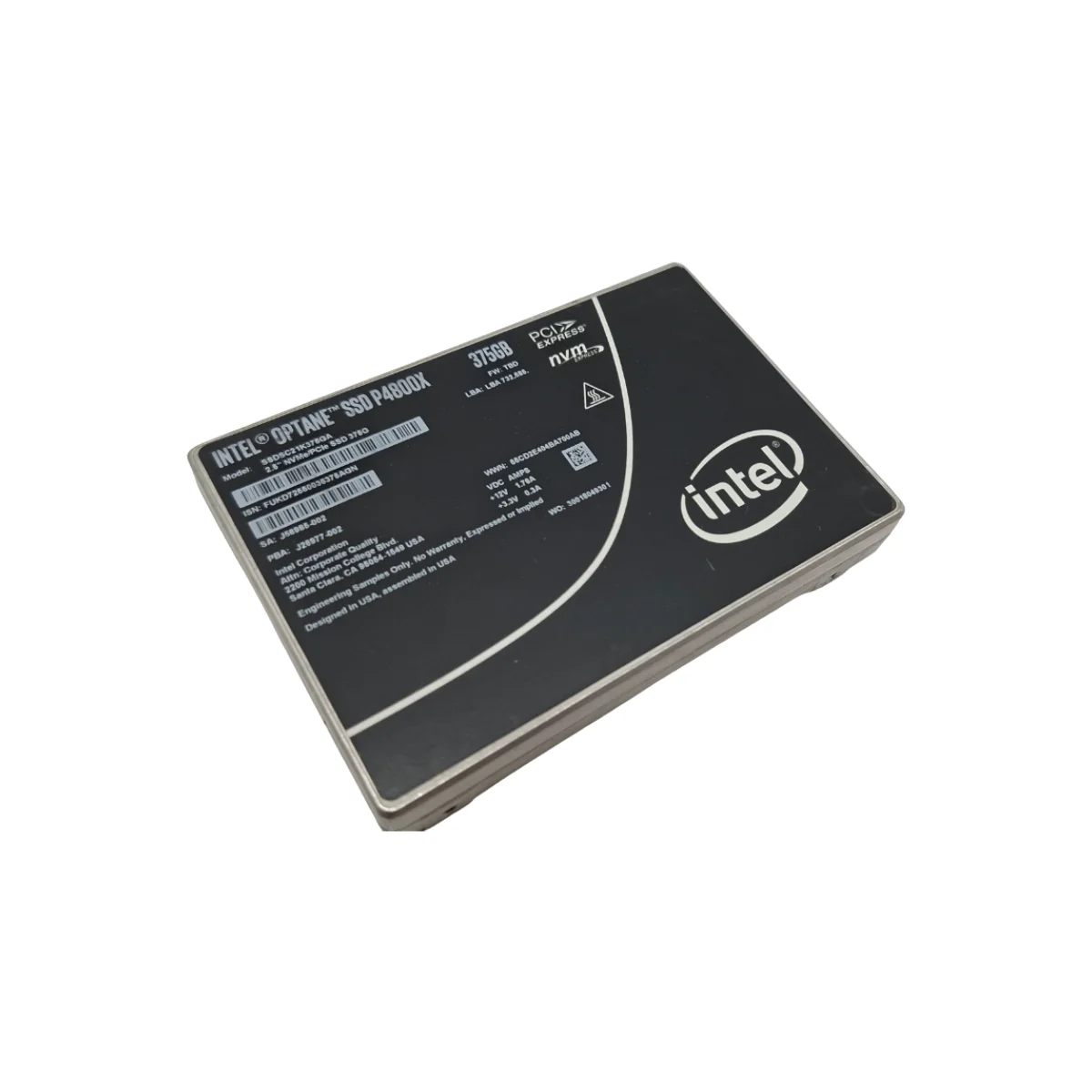Intel 375GB 2,5" SSD DC NVMe U.2 PCIe P4800X SSDSC21K375GA