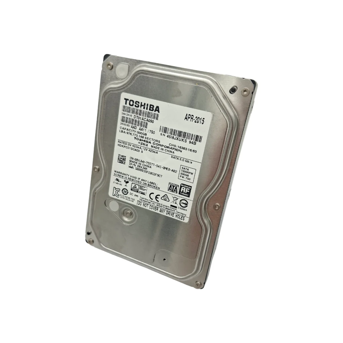 Toshiba 500GB 3,5" 7,2k SATA DT01ACA050 0RXJWX