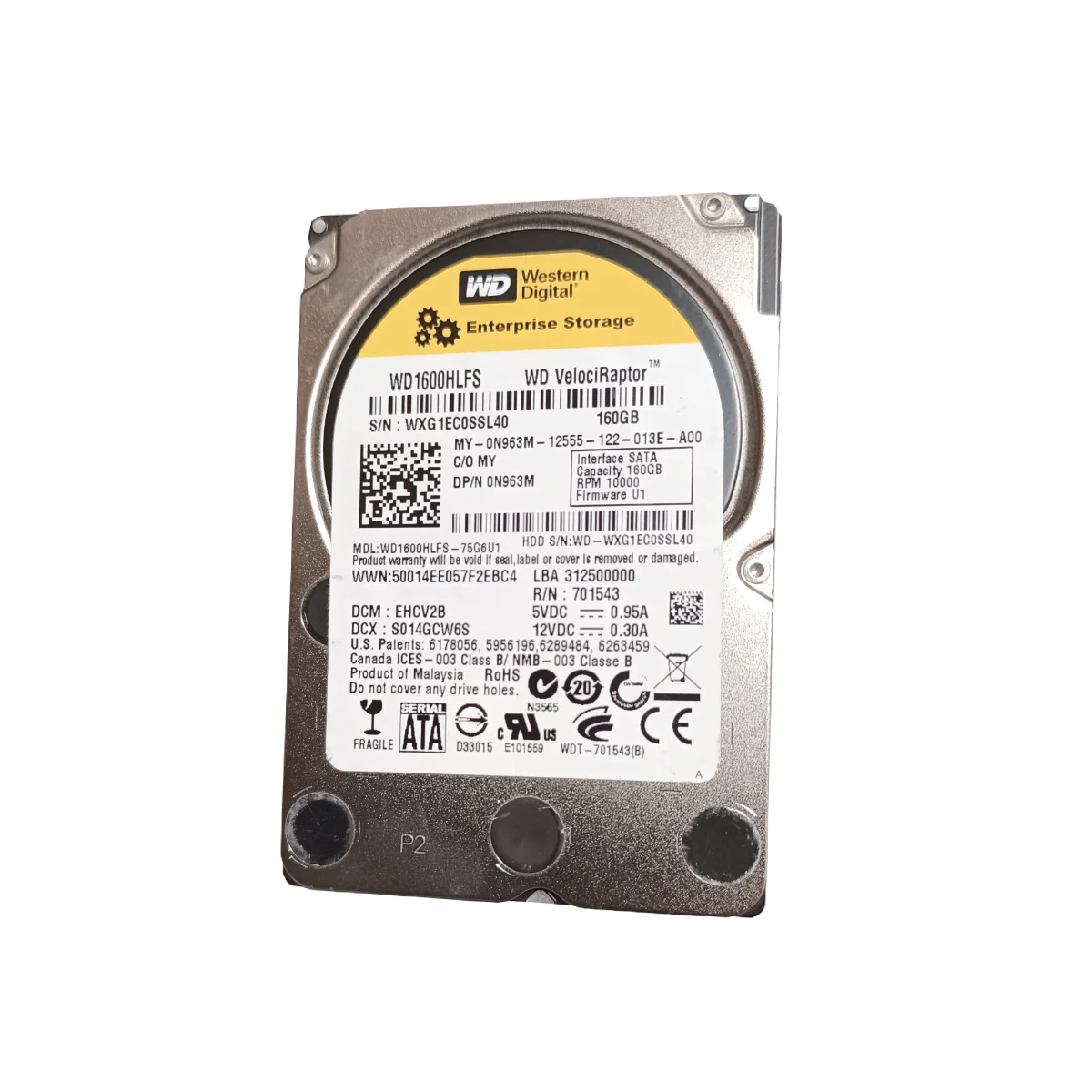 Western Digital/Dell 160GB 2,5" 10k SATA WD1600HLSF 0N963M N963M
