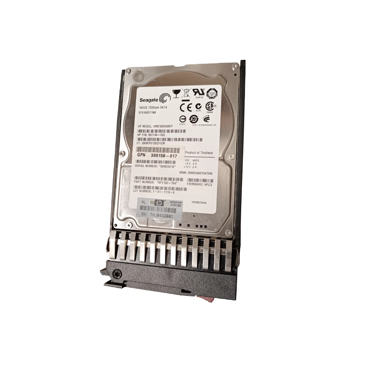 HP/Seagate 160GB 2,5" 7,2k SATA VM0160EASRP 507749-002 9FY152-784 + ficka 500223-002
