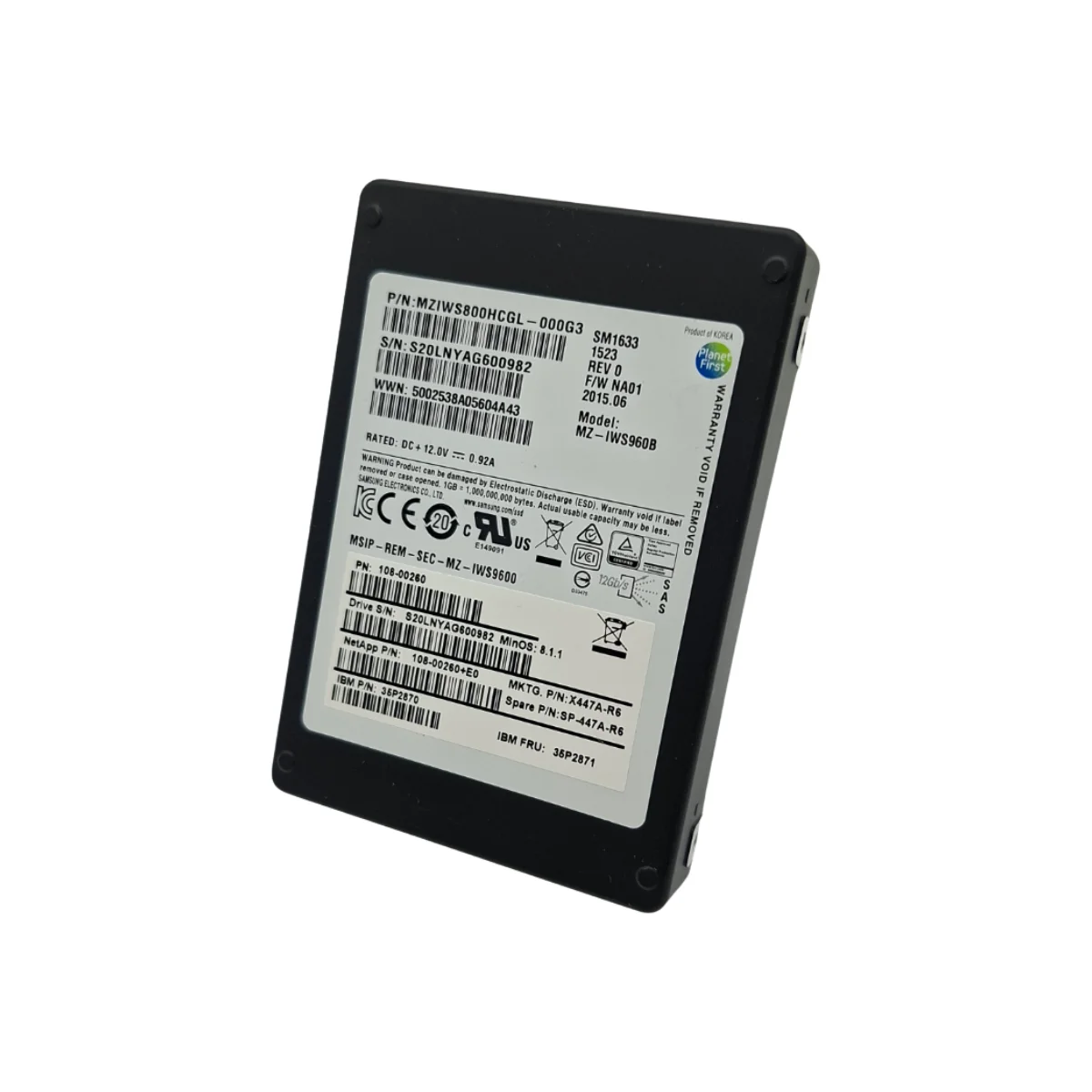 Samsung 800GB 2,5" SSD SAS MZ-IWS960B MZIWS800HCGL-000G3 108-00260