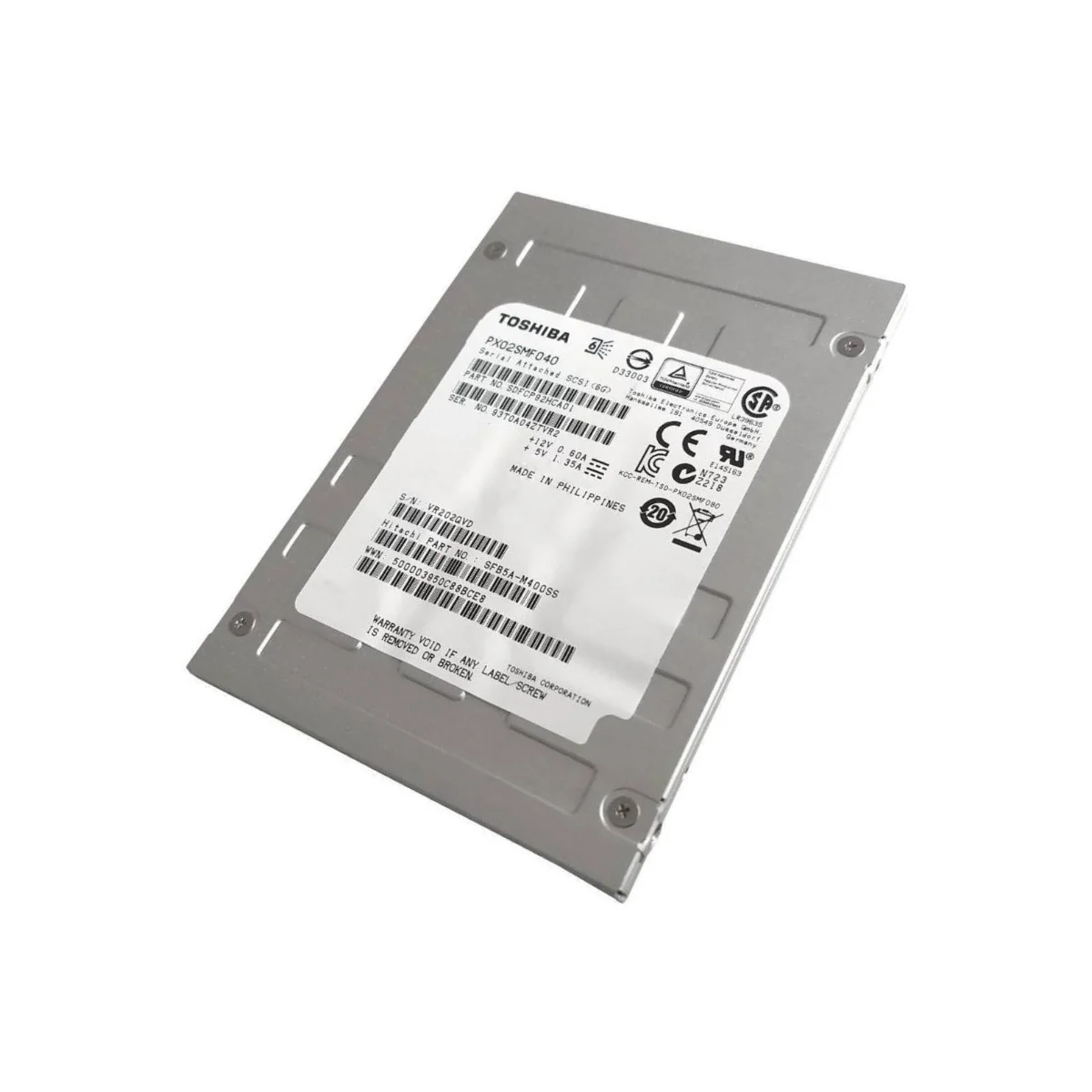 Toshiba 400GB 2,5" SSD SAS PX02SMF040 SFB5A-M400SS