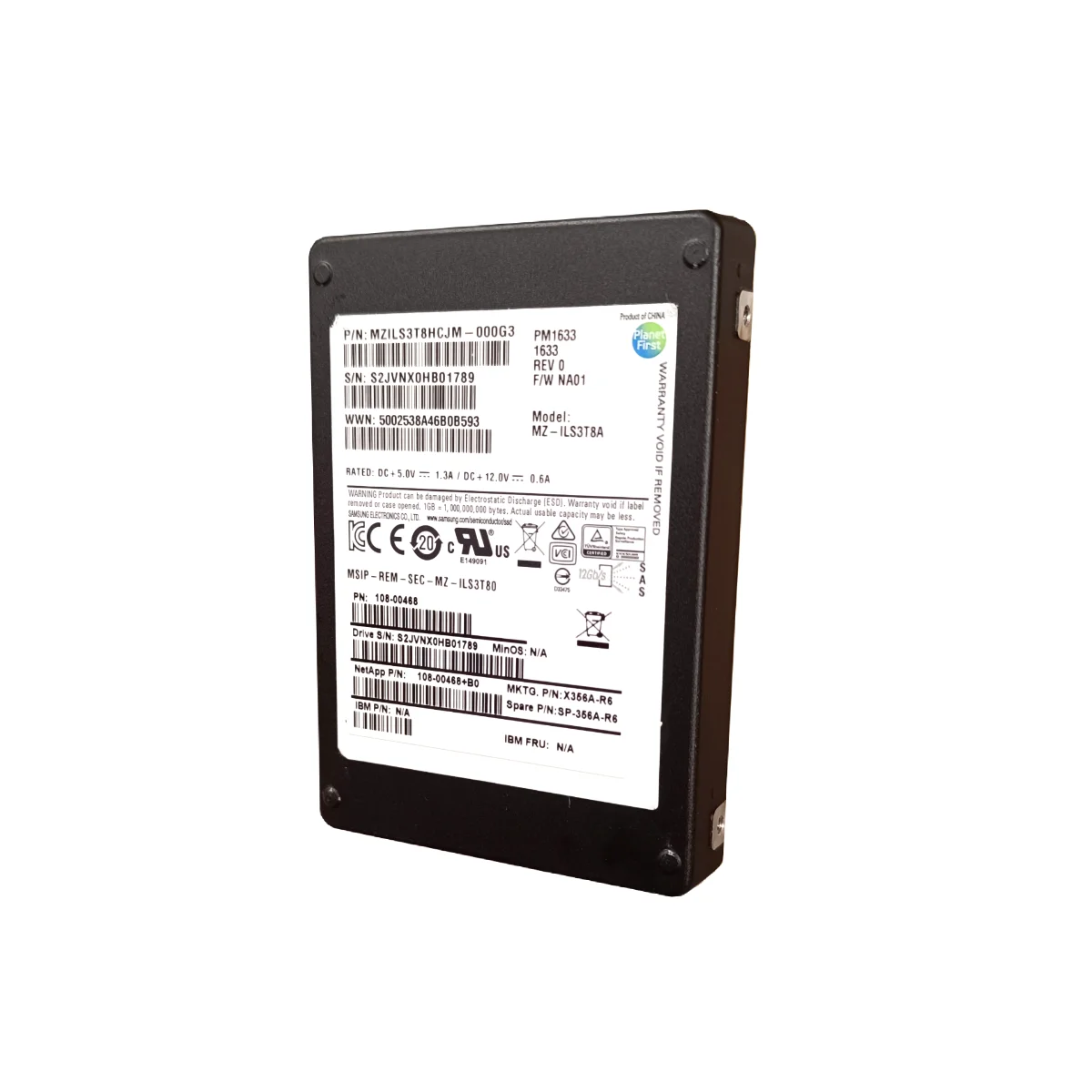 Samsung 3,84TB 2,5" SSD SAS MZ-ILS3T8A MZILS3T8HCJM-000G3 108-00468+B0