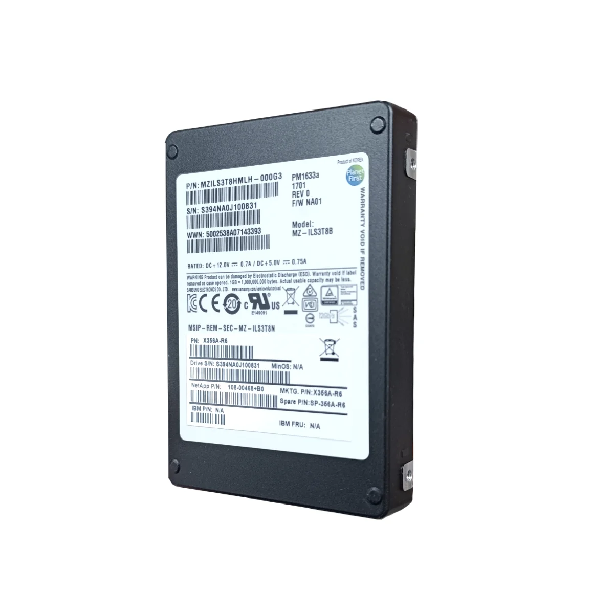 Samsung 3,84TB 2,5" SSD SAS MZ-ILS3T8B MZILS3T8HMLH-000G3 108-00468+B0