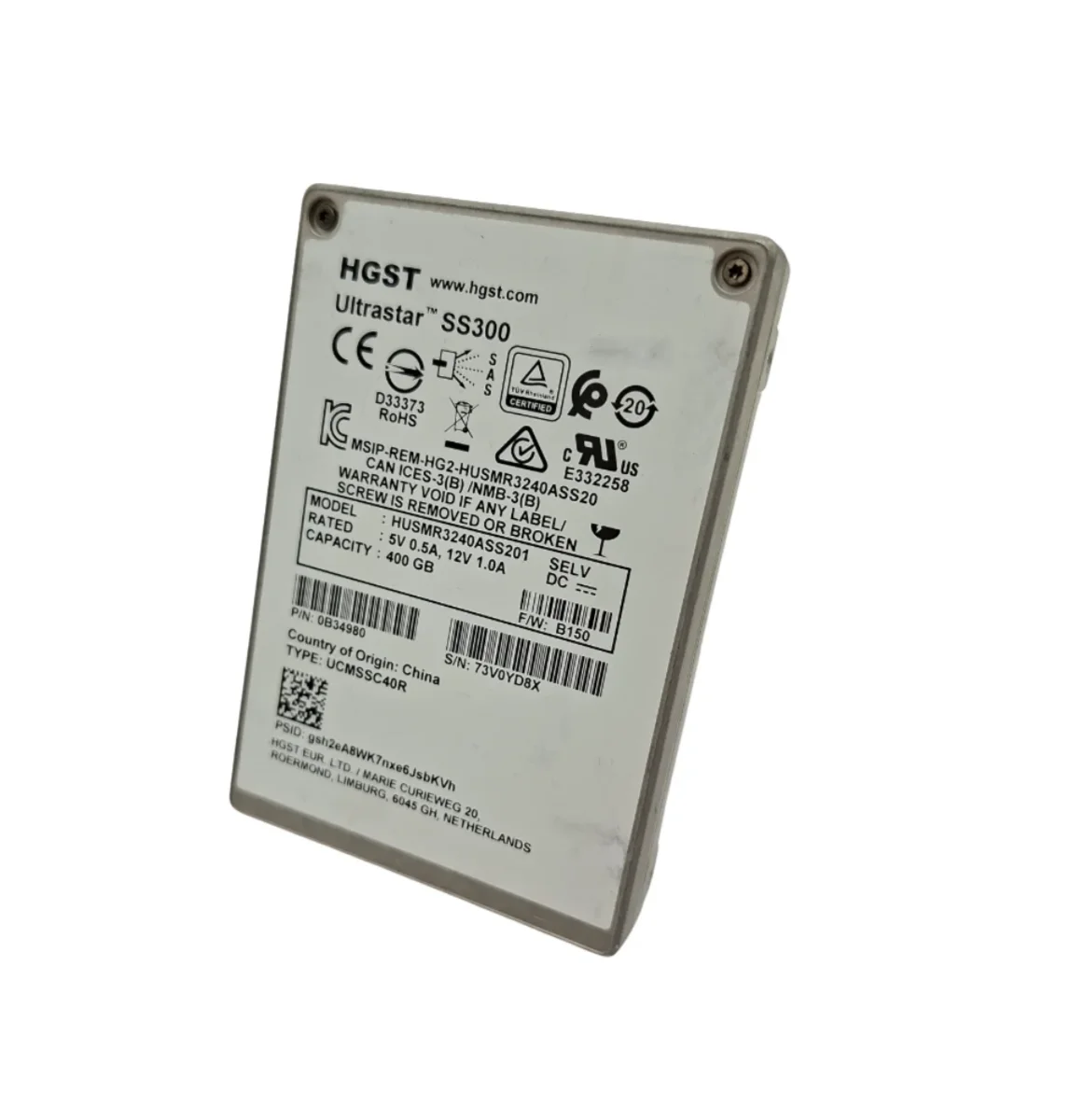 HGST 400TB 2,5” SSD SAS HUSMR3240ASS201 0B34980