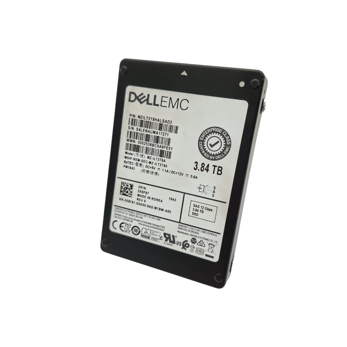 Dell 3,84TB 2,5" SSD SAS MZ-ILT3T8A 0X8F87 X8F87