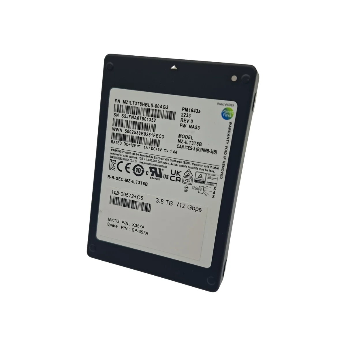 Netapp/Samsung 3,84TB 2,5" SSD SAS MZ-ILT3T8B MZILT3T8HBLS-00AG3 X357A