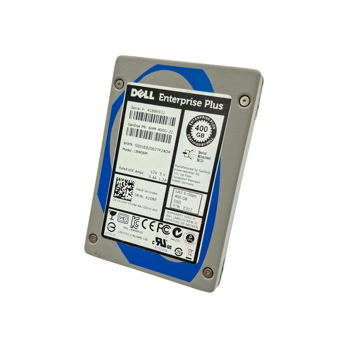 Dell 400GB 2,5" SSD SAS LB406M 0X10NT X10NT