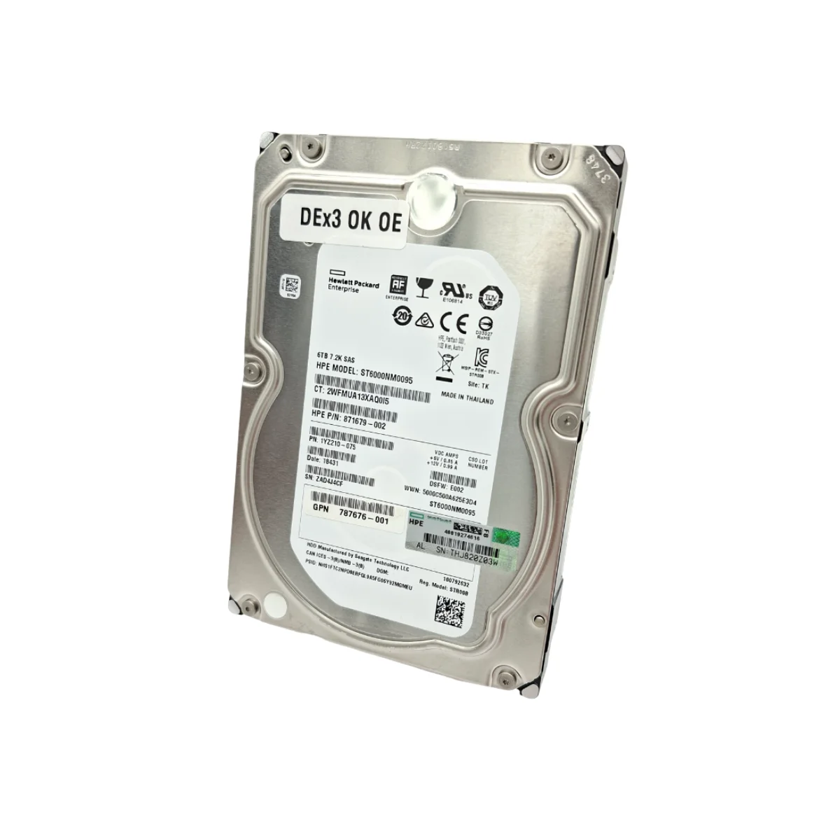 HPE Seagate 6TB 3,5" 7,2k SAS ST6000NM0095 871679-002 1YZ210-075