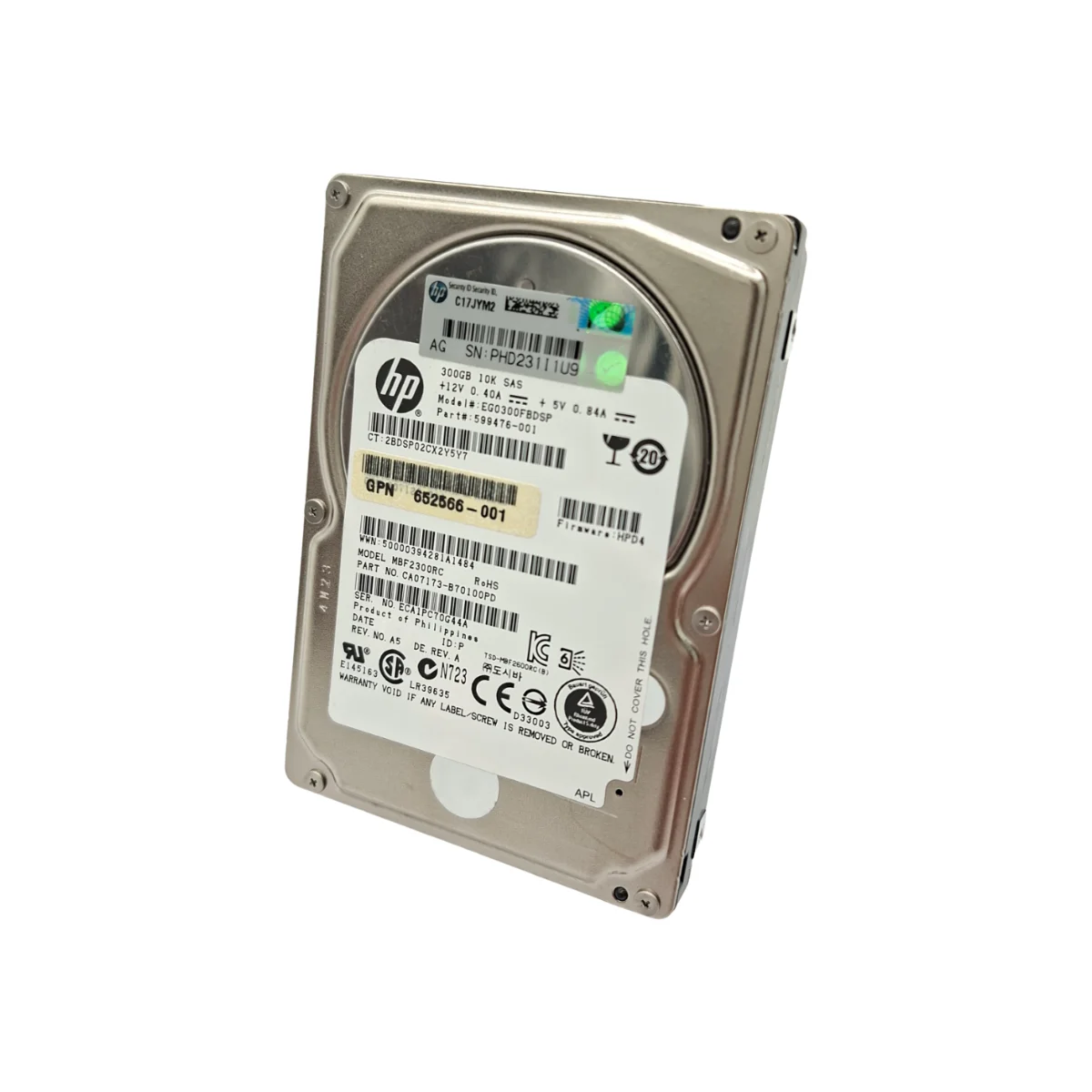 HP 300GB 2,5" 10k SAS EG0300FBDSP 599476-001 652566-001