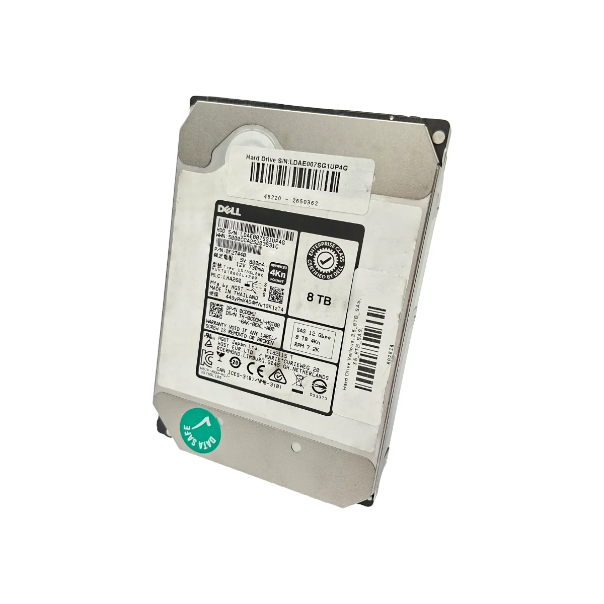 Dell 8TB 3,5" 7,2k SAS HUH721008AL4200 0F27440 F27440 0C00MJ C00MJ
