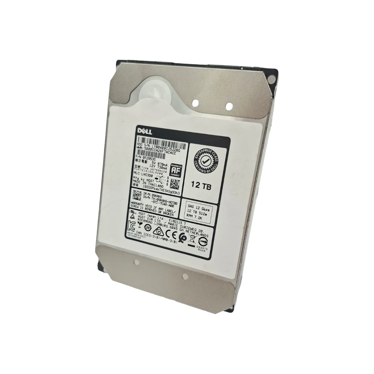 Dell 12TB 3.5" 7.2k SAS HUH721212AL5200 09HXK6 9HXK6