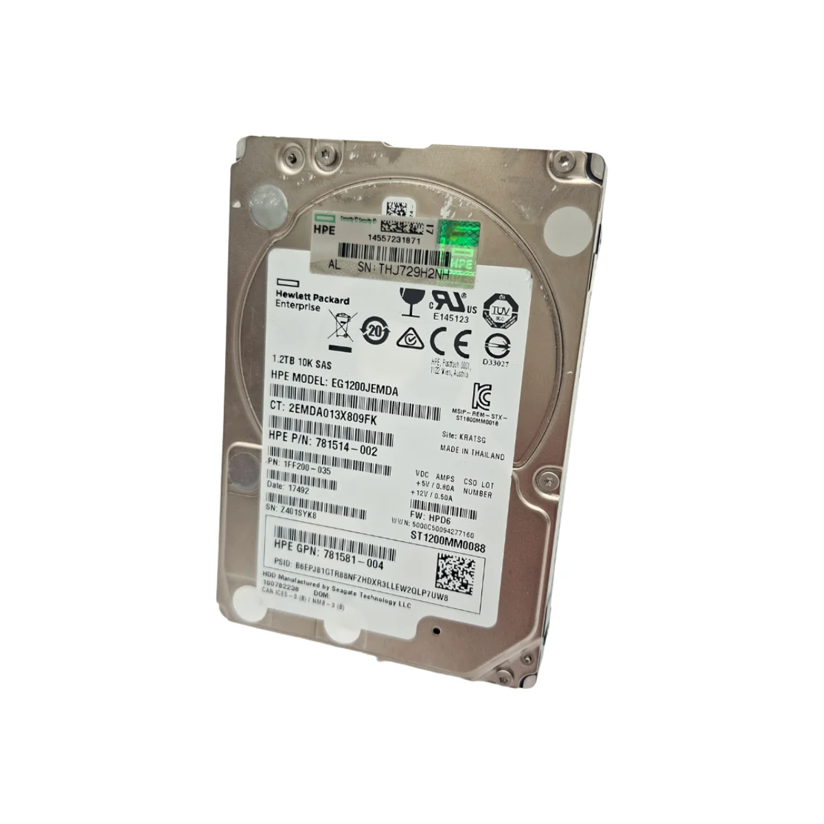 HPE 1,2TB 2,5" 10k SAS EG1200JEMDA 781514-002