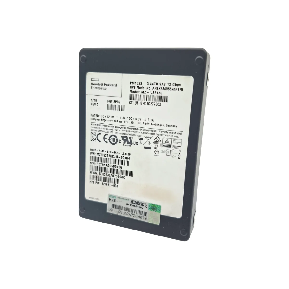 HPE 3,84TB 2,5" SSD SAS MZ-ILS3T80 MZILS3T8HCJM-000H4