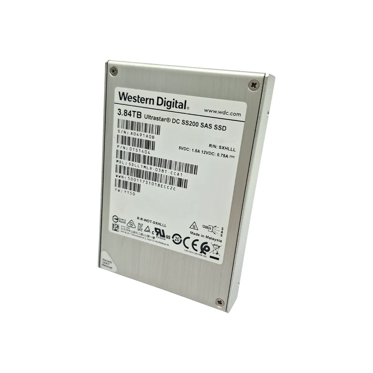 Western Digital 3,84 TB 2,5" SSD SAS SDLL1MLR-038T-CCA1 0TS1404