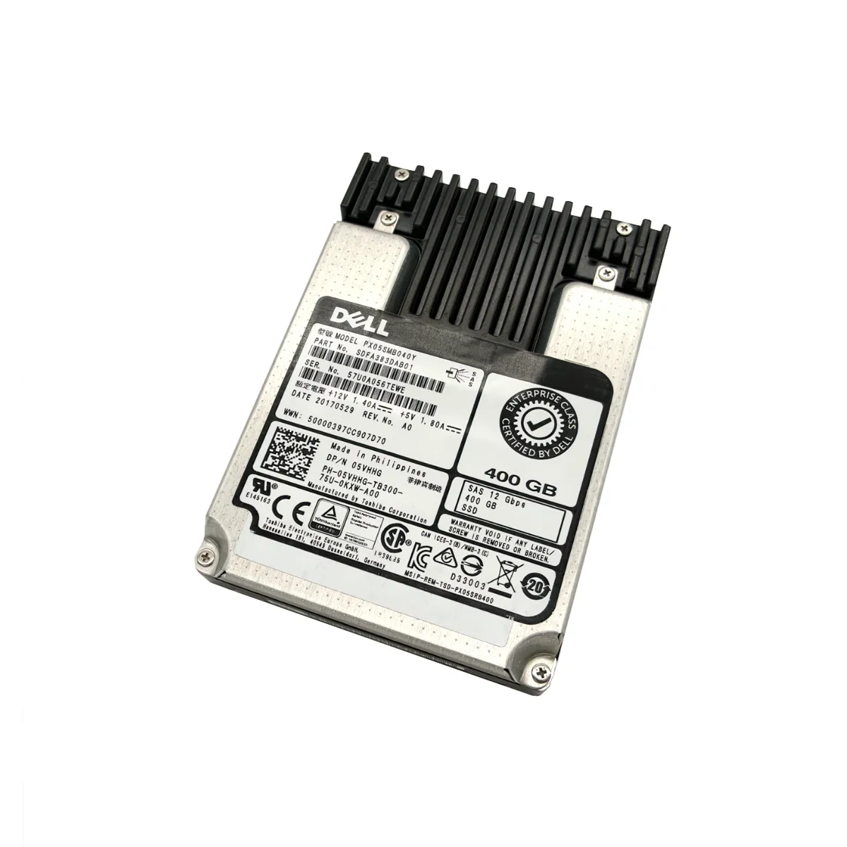 Dell 400GB 2,5" SSD SAS PX05SMB040Y 05VHHG 5VHHG