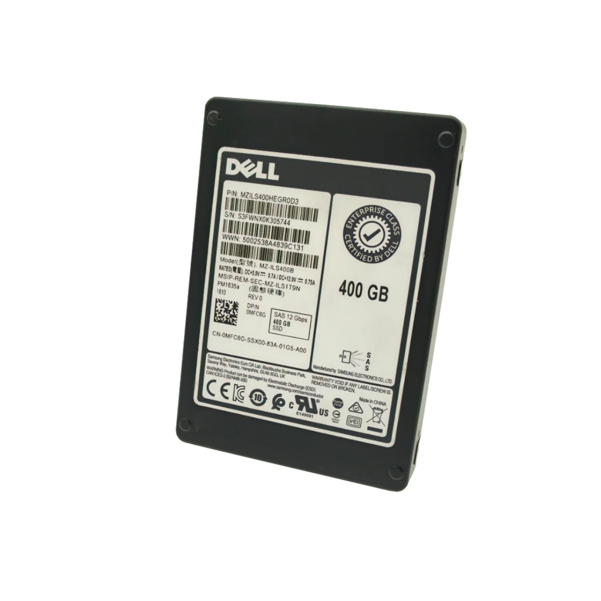 Dell 400GB 2,5" SSD SAS MZ-ILS400B 0MFC6G MFC6G