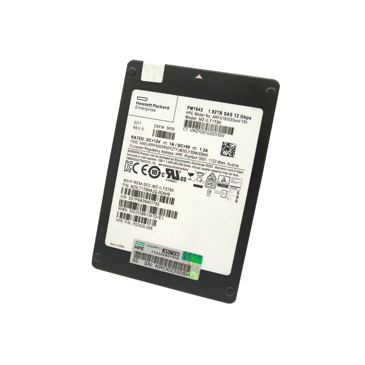 HP 1,92TB 2,5" SSD SAS MZ-ILT1T90 P02435-008
