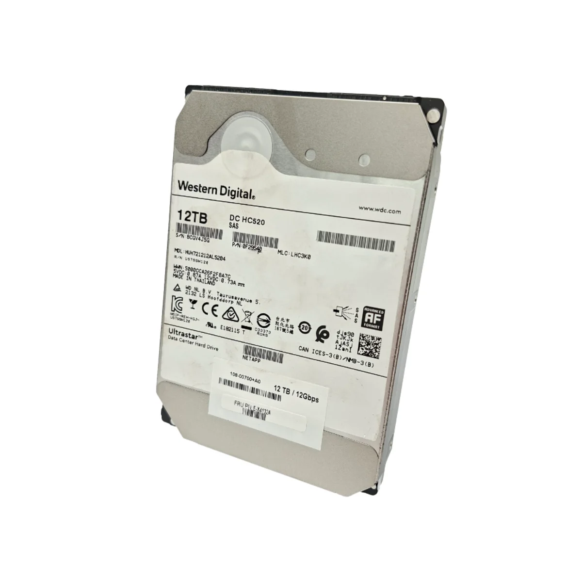 NetApp WD 12TB 3,5" 7,2k SAS HUH721212AL5204 0F29540 E-X4132A