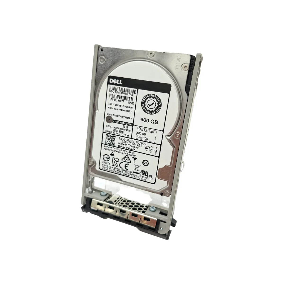 Dell 600GB 2,5" 10K SAS HUC101860CSS204 0P6GJX P6GJX + ficka 08FKXC