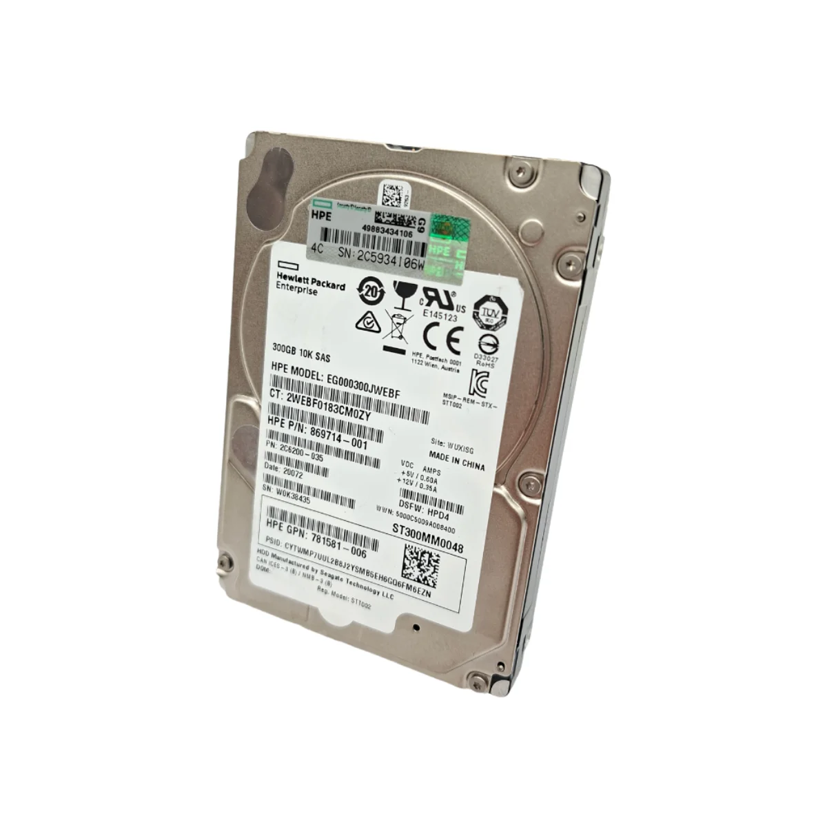 HPE 300GB 2,5" 10k SAS EG000300JWEBF 869714-001