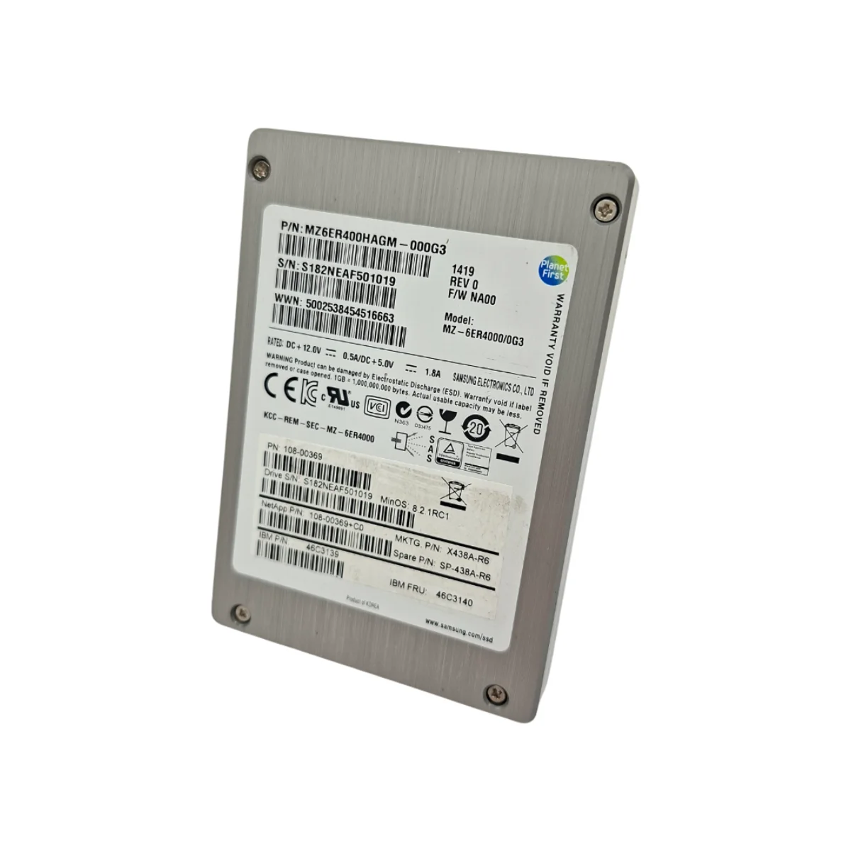 NetApp 400GB 2,5" SSD SAS MZ-6ER4000/0G3 MZ6ER400HAGM-000G3 108-00369