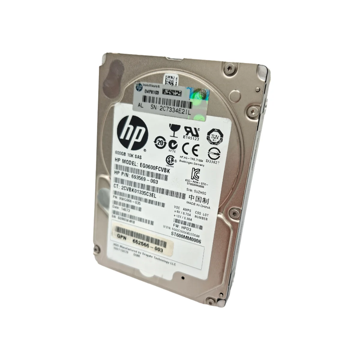 HP 600GB 2,5" 10k SAS EG0600FCVBK 693569-003