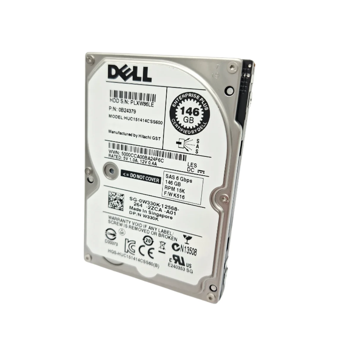 Dell 146GB 2,5" 15k SAS HUC151414CSS600 0W330K W330K