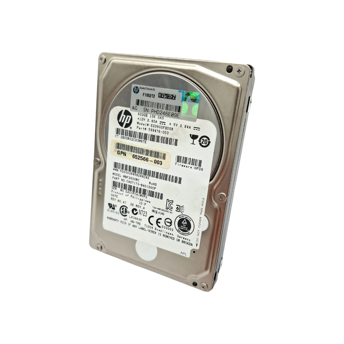 HP 600GB 2,5" 10k SAS EG0600FBDSR 599476-003