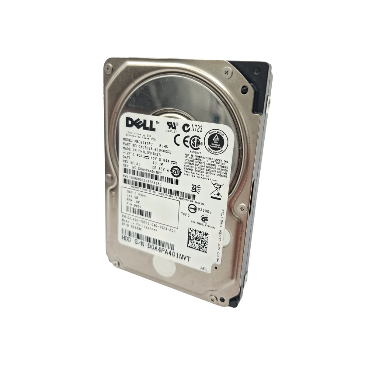 Dell 147GB 2,5" 10k SAS MBD2147RC 0X143K X143K