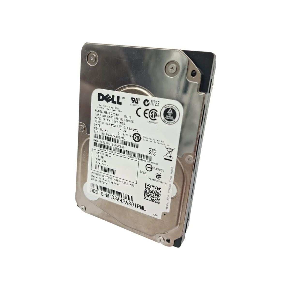 Dell 73GB 2,5" 15k SAS MBE2073RC 0R727K R727K