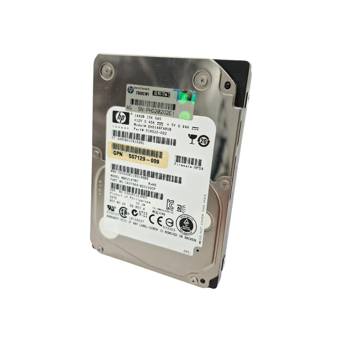 HP 146GB 2,5" 15k SAS EH0146FARUB 518022-002