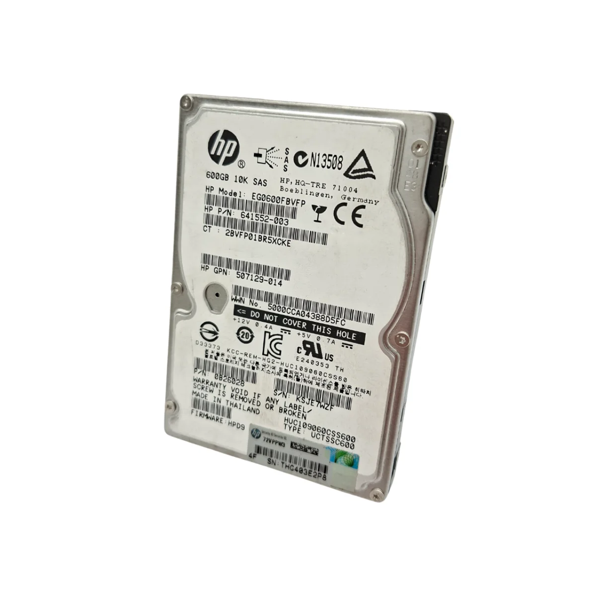 HP 600GB 2,5" 10k SAS EG0600FBVFP 641552-003