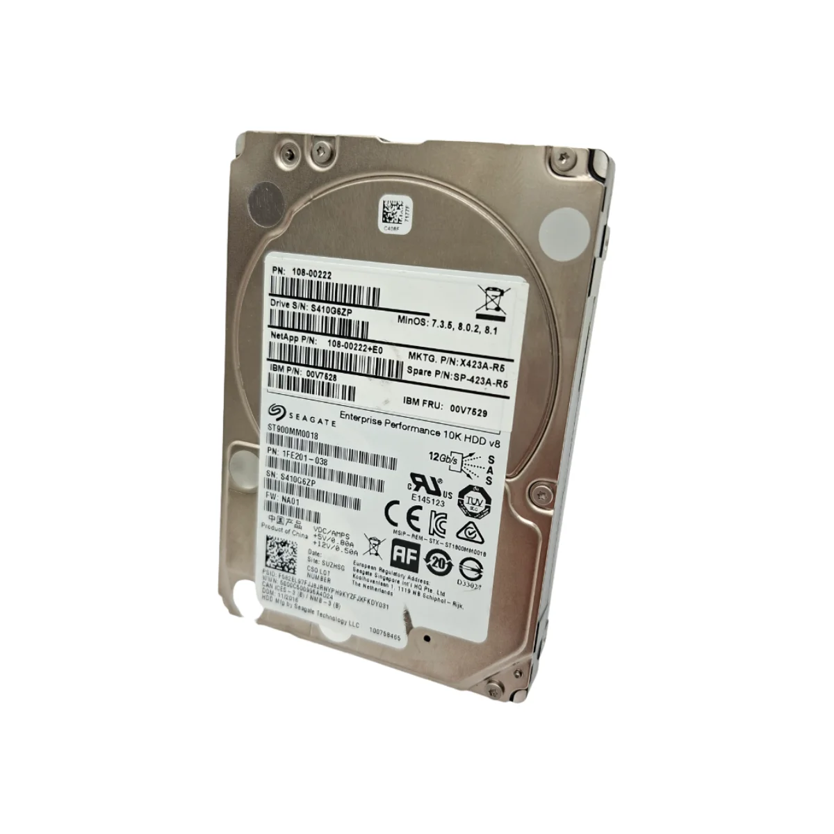 NetApp 900GB 2,5" 10k SAS ST900MM0018 108-00222 00V7529