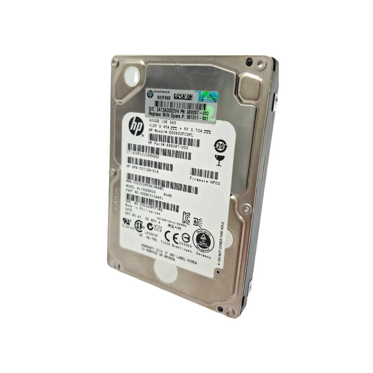 HP 600GB 2,5" 10k SAS EG0600FCSPL 689287-003