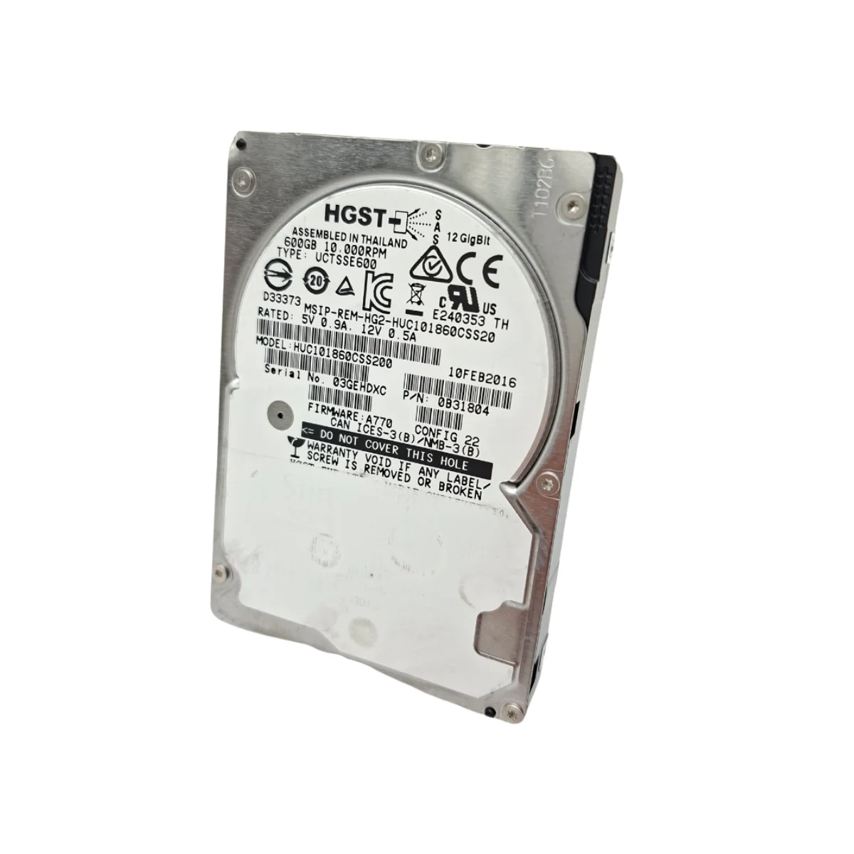 HGST 600GB 2,5" 10k SAS HUC101860CSS200 0B31804