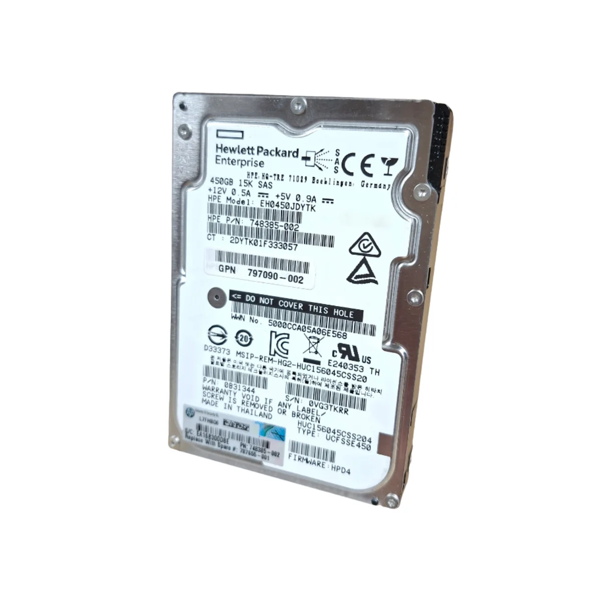 HPE 450GB 2,5" 15k SAS EH0450JDYTK 748385-002