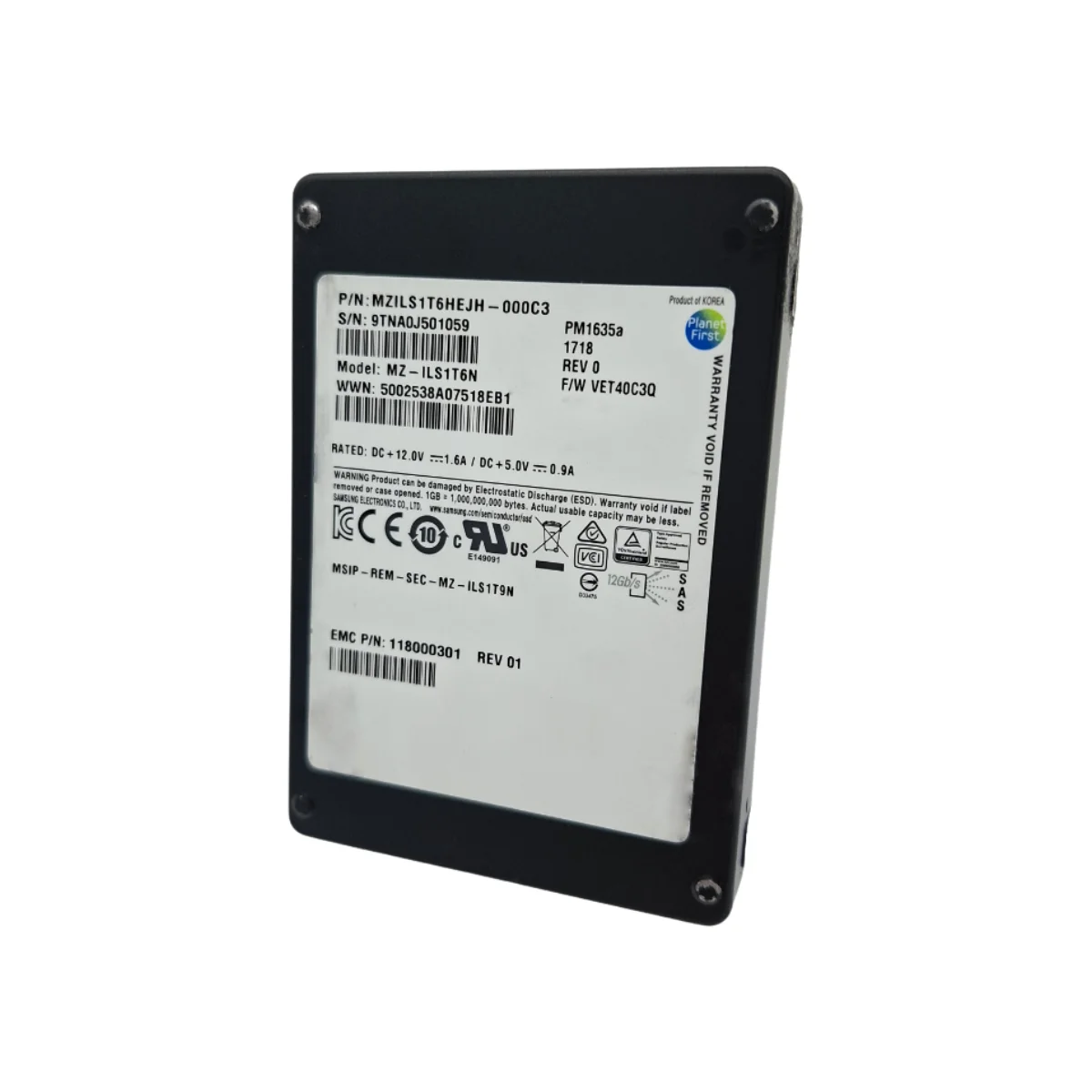 Samsung 1,6TB 2,5" SSD SAS MZ-ILS1T6N MZILS1T6HEJH-000C3