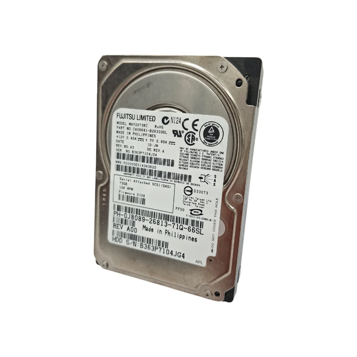 Fujitsu 73GB 2,5" 10k SAS MAY2073RC CA06681-B26300DL