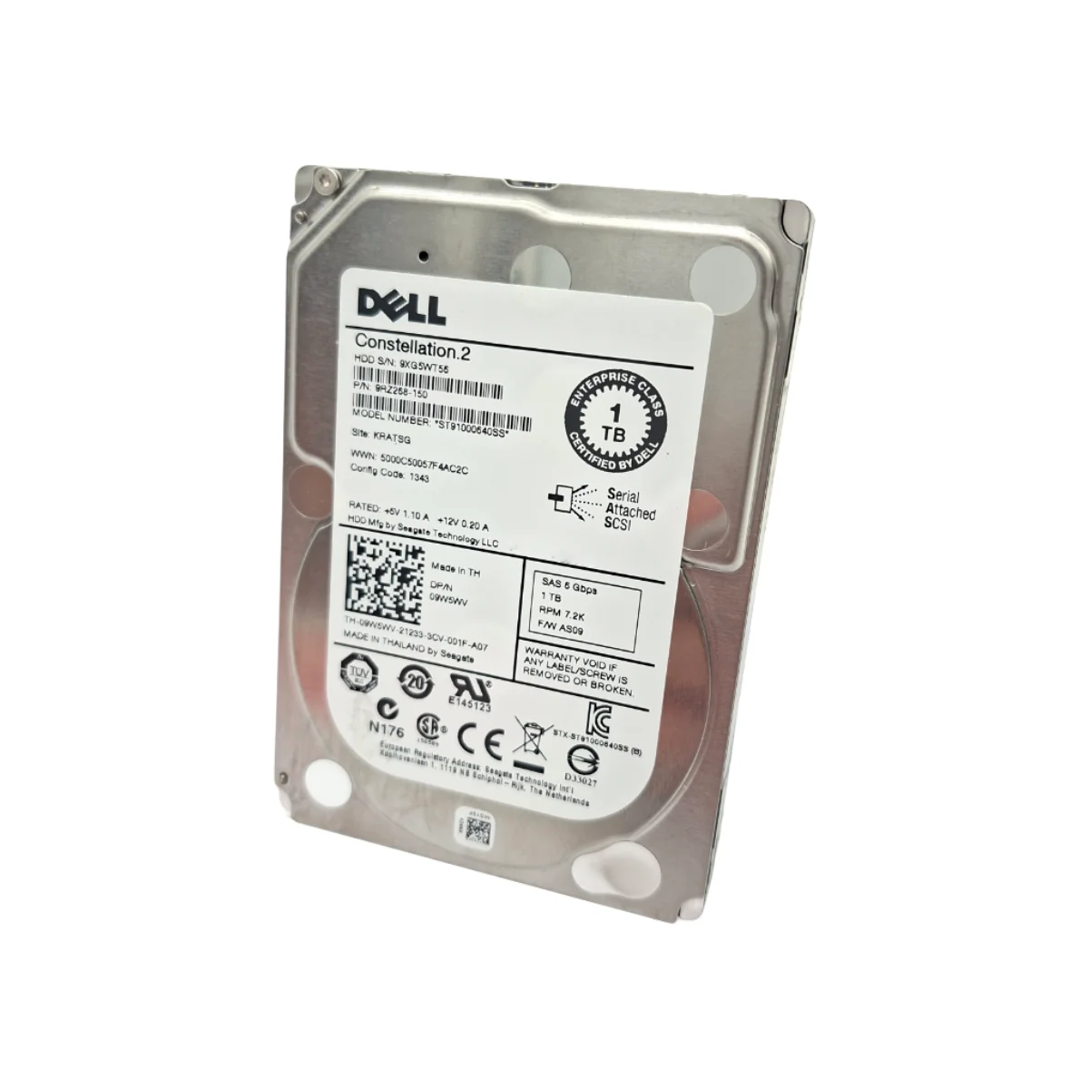 Dell 1TB 2,5" 7,2k SAS ST91000640SS 09W5WV 9W5WV