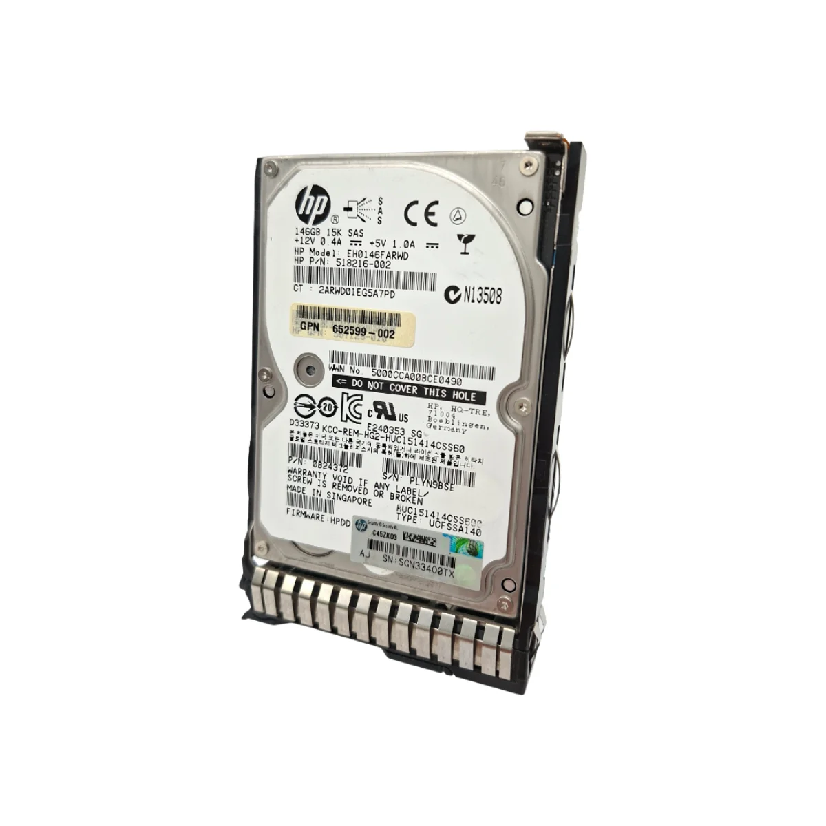 HP 146GB 2,5" 15k SAS EH0146FARWD 518216-002 + ficka 2,5" G8