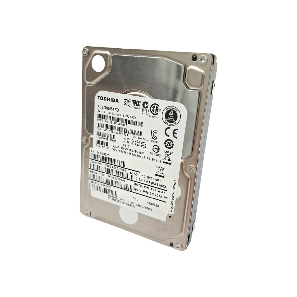 NetApp Toshiba 450GB 2,5" 10k SAS AL13SEB450 108-00220
